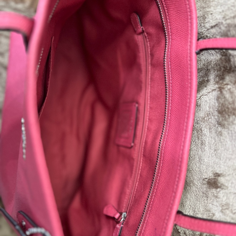 Coach Pink Leather Tote with Silver Hardware - Picture 2 of 3
